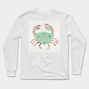 Rose Gold Mint Crab Long Sleeve T-Shirt